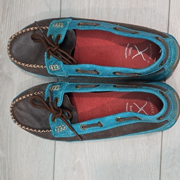Twisted X Womens Leather Driving Moc Loafer boots shoes sz 9M - Picture 7 of 11